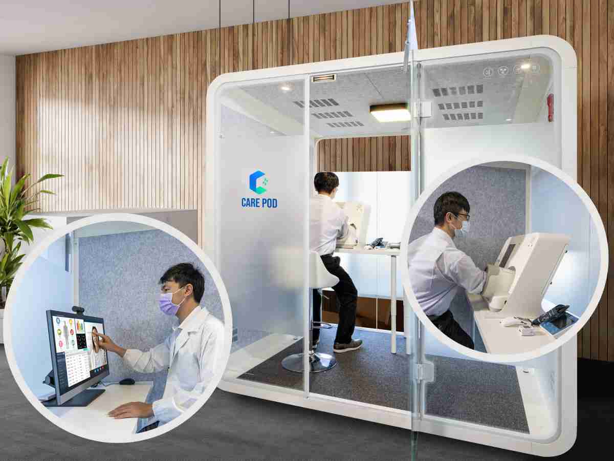 达擎于医疗科技展中展出＂远距诊疗舱＂，，以因应医疗数字化及社会高龄化趋势下、、、、复诊及慢性病患等族群对于远距看诊需求逐渐升高所推出的创新整合方案。。。多功能合一、、、高隐私性的远距诊疗舱可根据病患端与医师端的不同需求，，，提供弹性化及客制化功能，，节省医生和病患的精力及时间